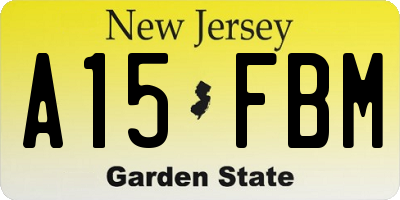 NJ license plate A15FBM