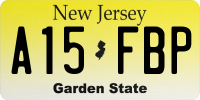 NJ license plate A15FBP