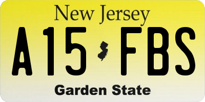 NJ license plate A15FBS