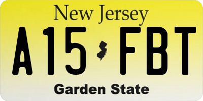 NJ license plate A15FBT