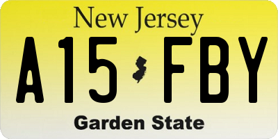 NJ license plate A15FBY