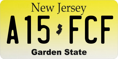 NJ license plate A15FCF
