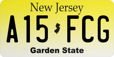 NJ license plate A15FCG