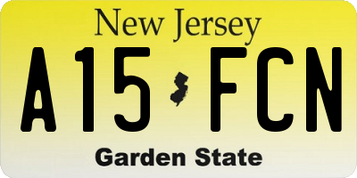NJ license plate A15FCN