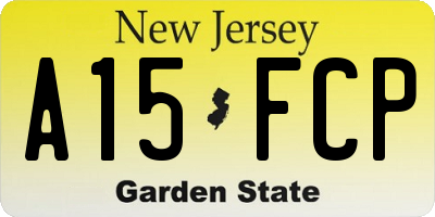 NJ license plate A15FCP