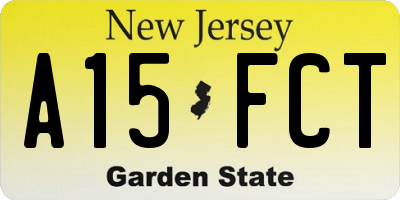 NJ license plate A15FCT