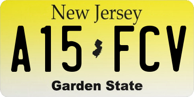 NJ license plate A15FCV