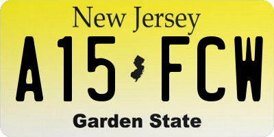 NJ license plate A15FCW