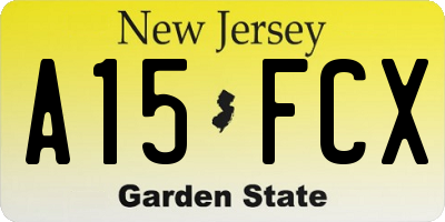 NJ license plate A15FCX