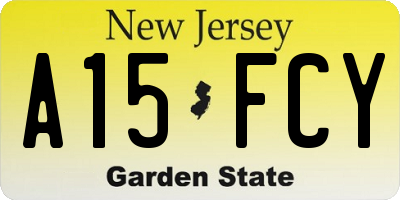 NJ license plate A15FCY