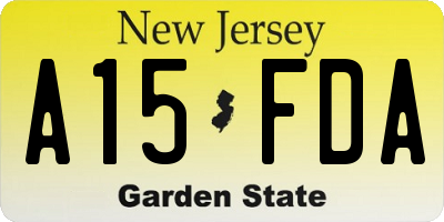 NJ license plate A15FDA