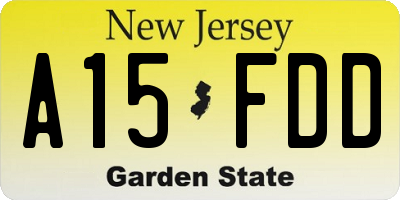 NJ license plate A15FDD