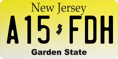 NJ license plate A15FDH