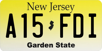 NJ license plate A15FDI