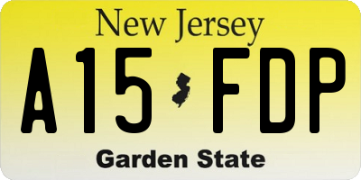 NJ license plate A15FDP