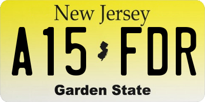 NJ license plate A15FDR