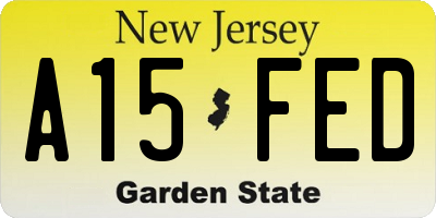 NJ license plate A15FED