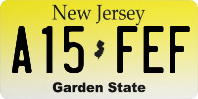 NJ license plate A15FEF