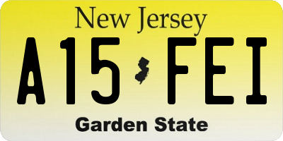 NJ license plate A15FEI
