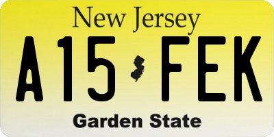 NJ license plate A15FEK