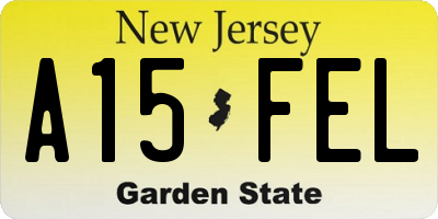 NJ license plate A15FEL