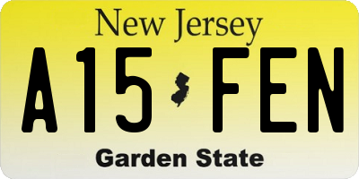 NJ license plate A15FEN
