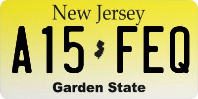 NJ license plate A15FEQ