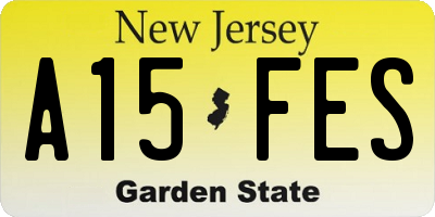 NJ license plate A15FES