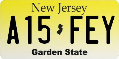 NJ license plate A15FEY
