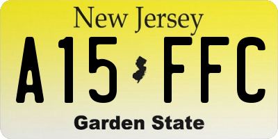 NJ license plate A15FFC
