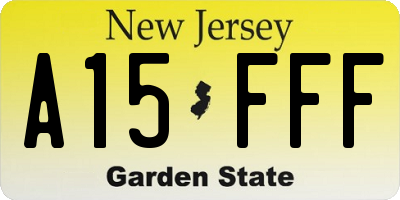 NJ license plate A15FFF
