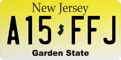 NJ license plate A15FFJ