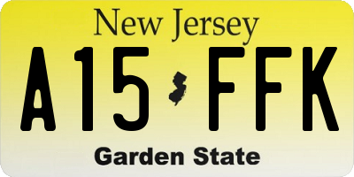 NJ license plate A15FFK