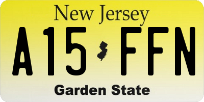 NJ license plate A15FFN
