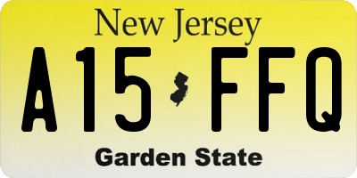 NJ license plate A15FFQ