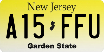 NJ license plate A15FFU