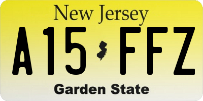 NJ license plate A15FFZ