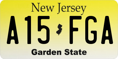 NJ license plate A15FGA