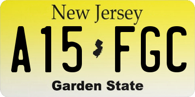 NJ license plate A15FGC