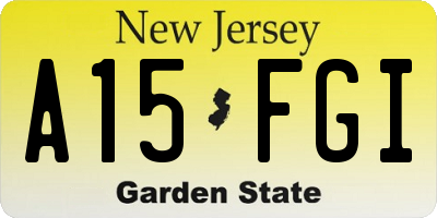 NJ license plate A15FGI