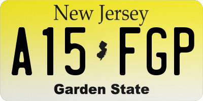 NJ license plate A15FGP