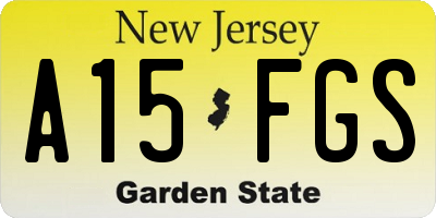 NJ license plate A15FGS