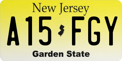 NJ license plate A15FGY