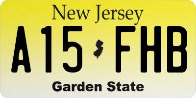 NJ license plate A15FHB