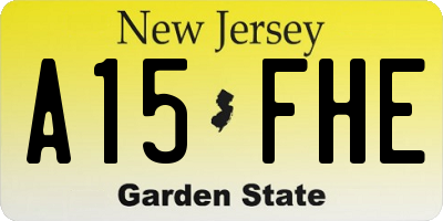 NJ license plate A15FHE