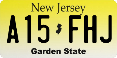 NJ license plate A15FHJ