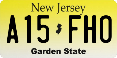NJ license plate A15FHO