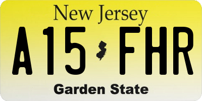 NJ license plate A15FHR