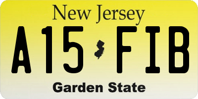 NJ license plate A15FIB