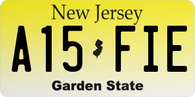 NJ license plate A15FIE